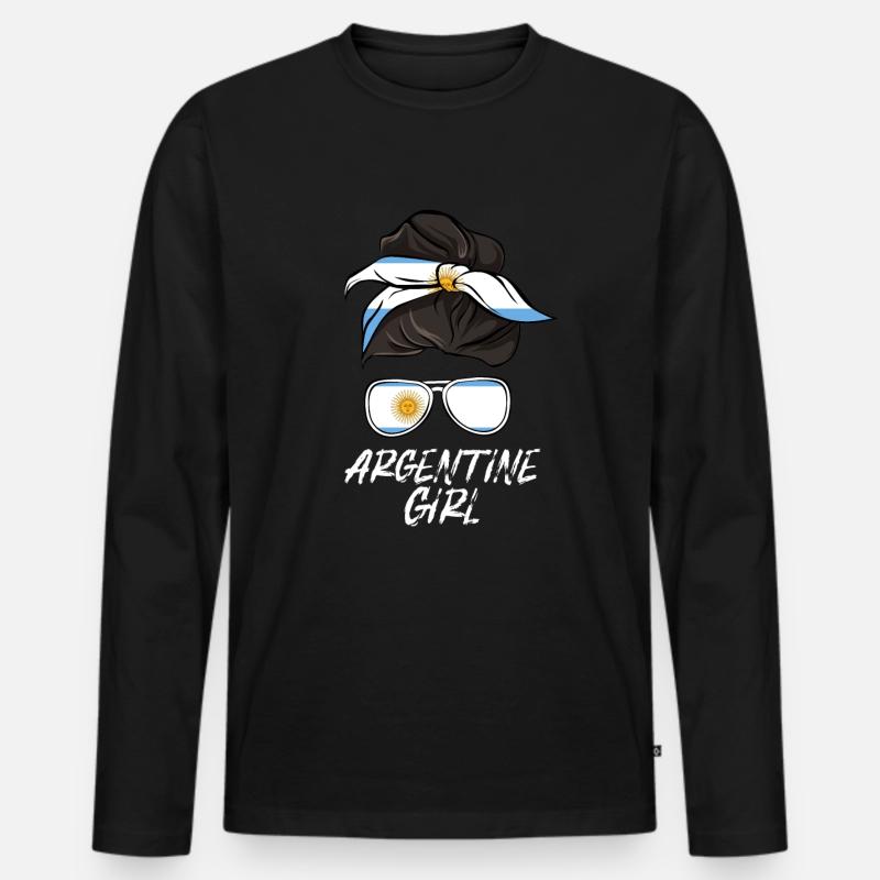 Argentinien - Männer Premium Bio Langarmshirt - Schwarz