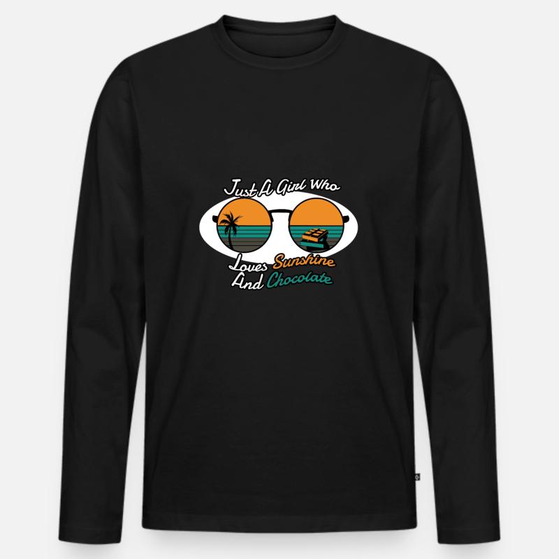 Schokolade - Männer Premium Bio Langarmshirt - Schwarz