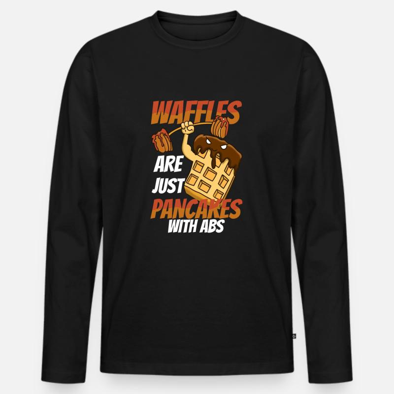 Waffel - Männer Premium Bio Langarmshirt - Schwarz