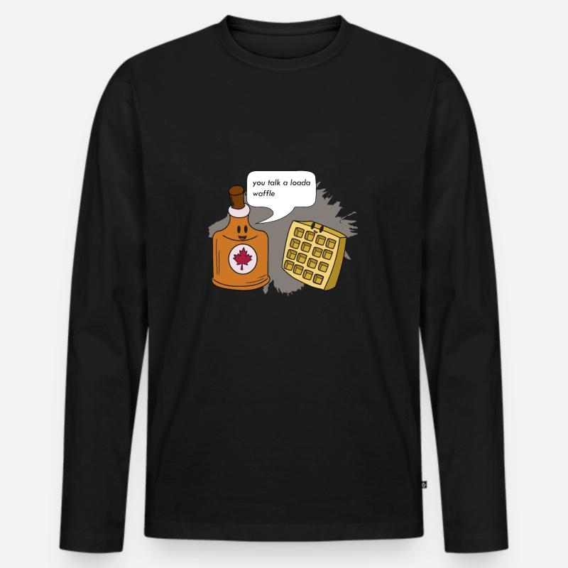 Waffel - Männer Premium Bio Langarmshirt - Schwarz