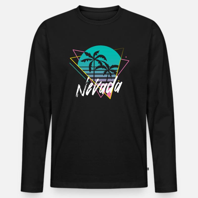 Nevada - Männer Premium Bio Langarmshirt - Schwarz