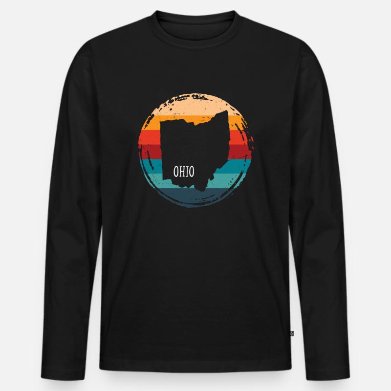 Ohio - Männer Premium Bio Langarmshirt - Schwarz