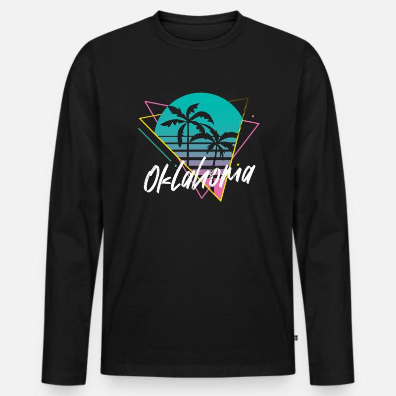Oklahoma - Männer Premium Bio Langarmshirt - Schwarz