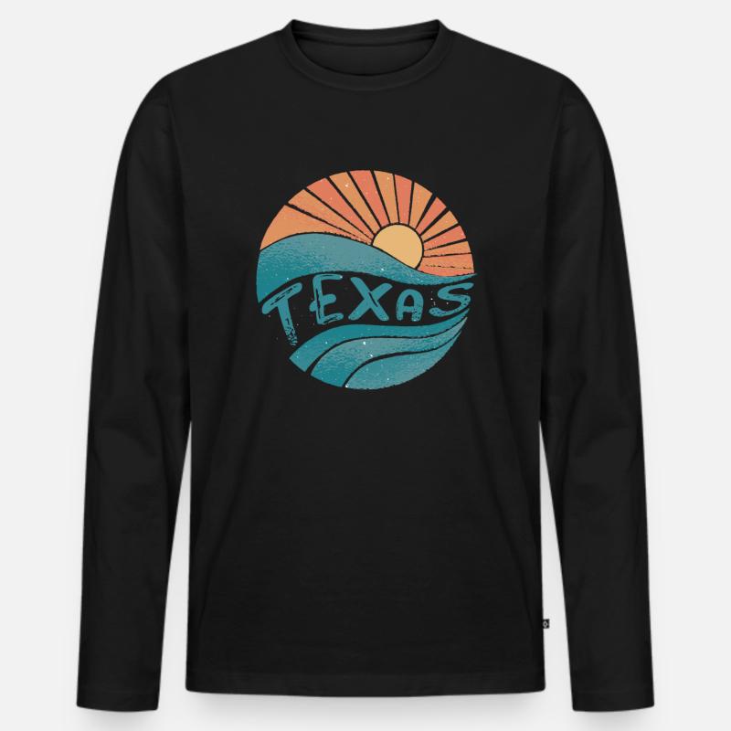 Texas - Männer Premium Bio Langarmshirt - Schwarz