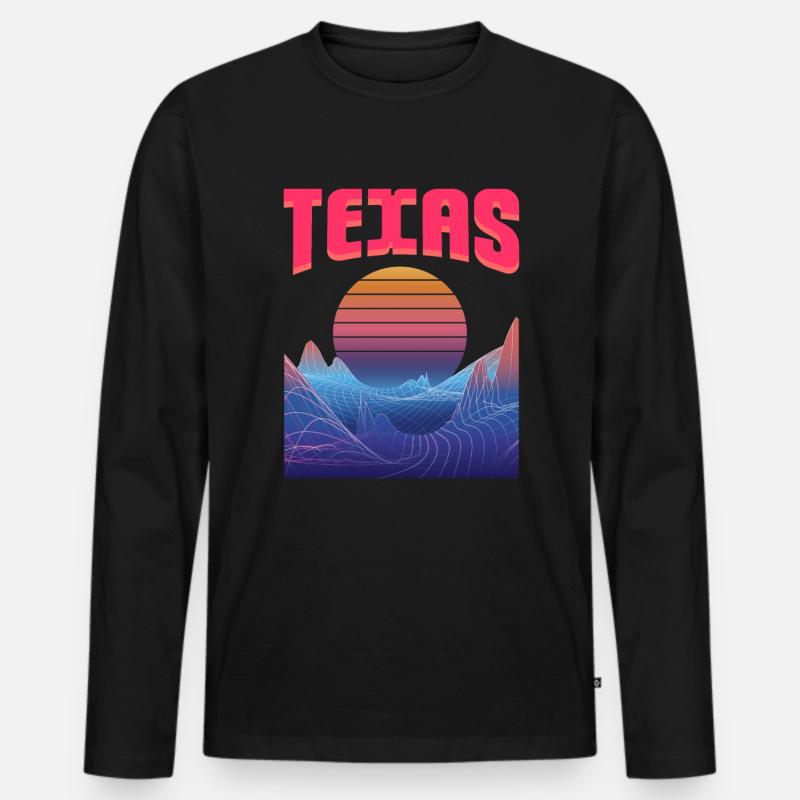 Texas - Männer Premium Bio Langarmshirt - Schwarz