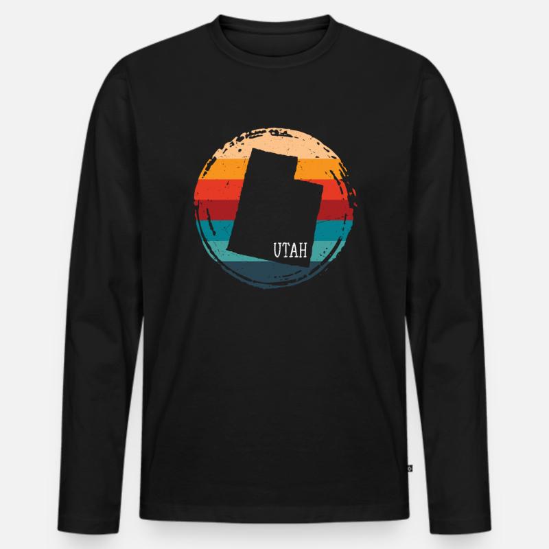 Utah - Männer Premium Bio Langarmshirt - Schwarz