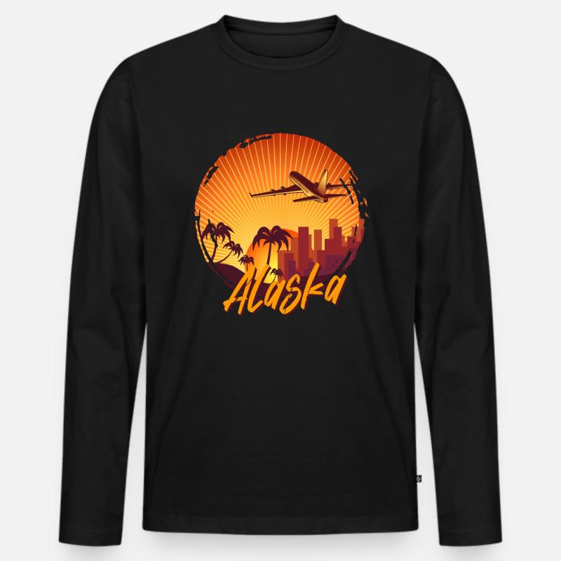 alaska - Männer Premium Bio Langarmshirt - Schwarz
