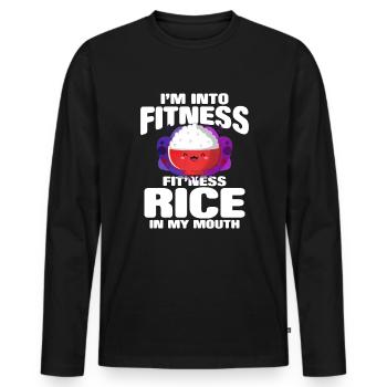 Riz - T-shirt manches longues Premium bio Homme - noir - Devant - Nico (187cm)