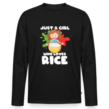 Riz - T-shirt manches longues Premium bio Homme - noir - Devant - Nico (187cm)