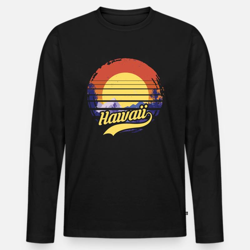 hawaii - Männer Premium Bio Langarmshirt - Schwarz