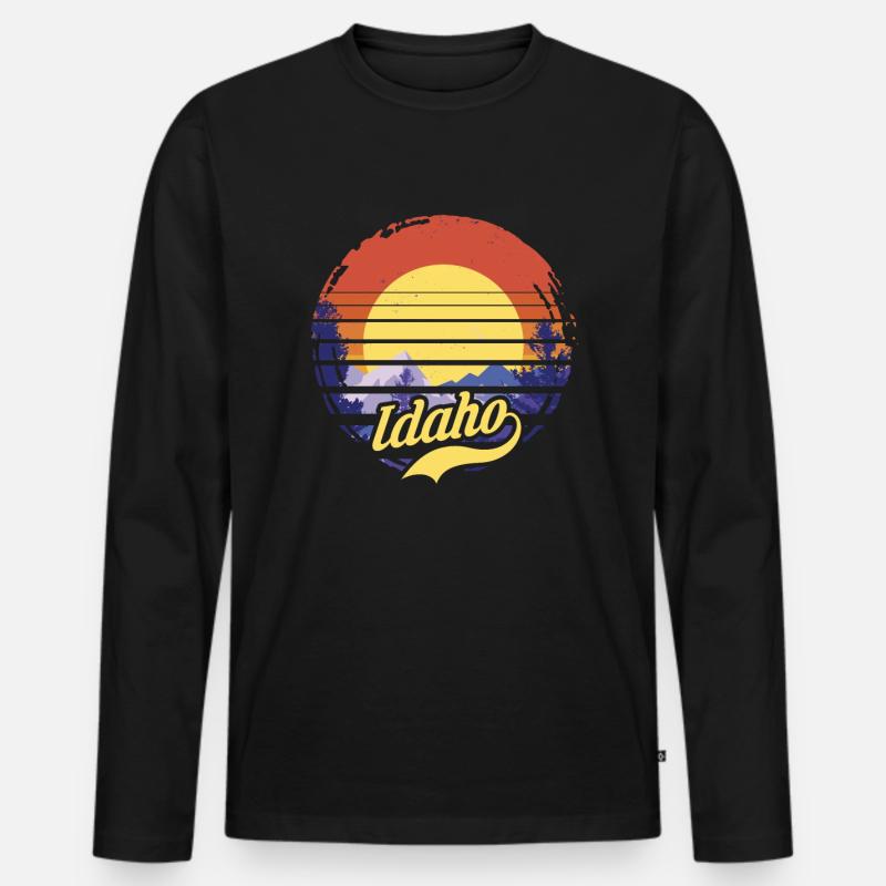 Idaho - Männer Premium Bio Langarmshirt - Schwarz