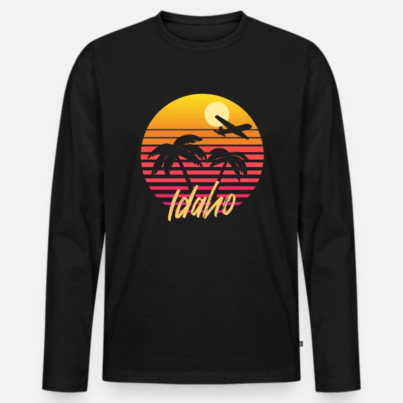 Idaho - Männer Premium Bio Langarmshirt - Schwarz