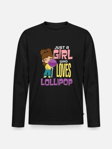 Lollipop Candy Gift - Men's Premium Organic Long Sleeve Shirt - black