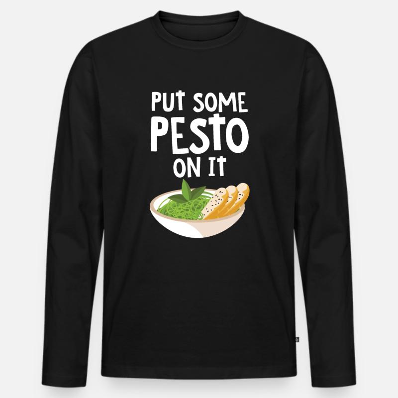Pesto - Männer Premium Bio Langarmshirt - Schwarz