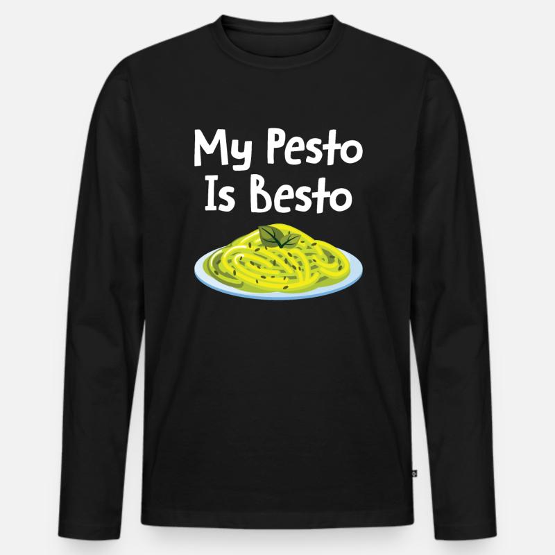 Pesto - Männer Premium Bio Langarmshirt - Schwarz