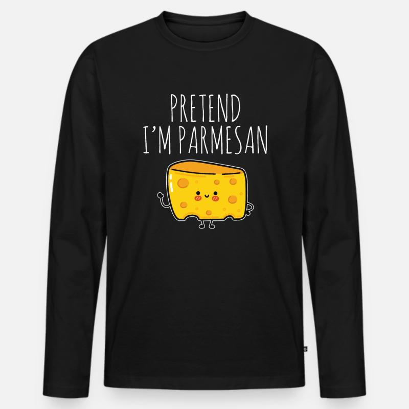 Parmesan - Männer Premium Bio Langarmshirt - Schwarz