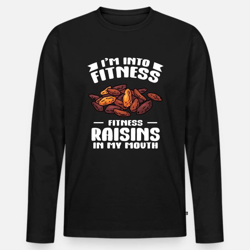 Rosinen - Männer Premium Bio Langarmshirt - Schwarz
