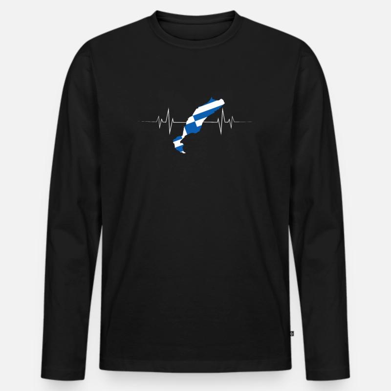 Kos - Männer Premium Bio Langarmshirt - Schwarz