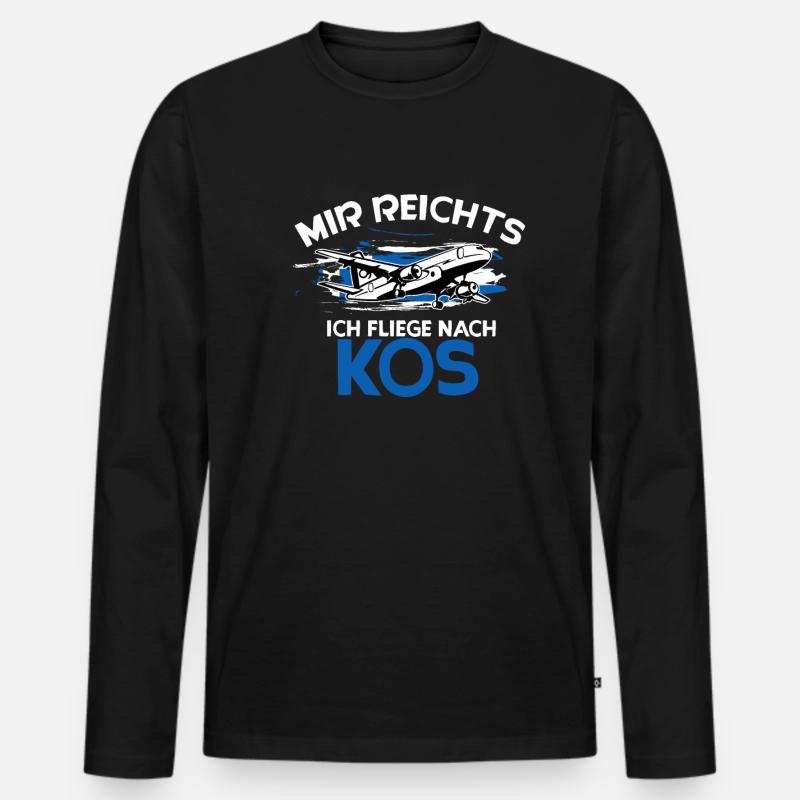 Kos - Männer Premium Bio Langarmshirt - Schwarz