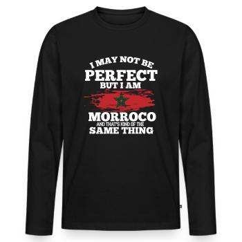 Maroc - T-shirt manches longues Premium bio Homme - noir - Devant - Nico (187cm)