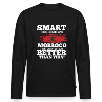 Morocco - Men's Premium Organic Long Sleeve Shirt - black - Front - Nico (187cm)
