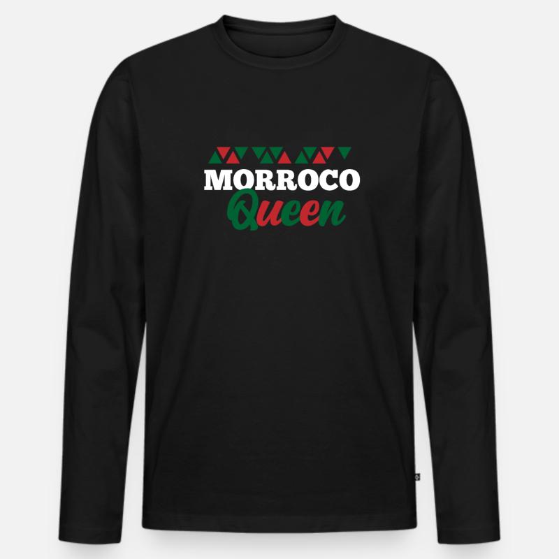 Marokko - Männer Premium Bio Langarmshirt - Schwarz