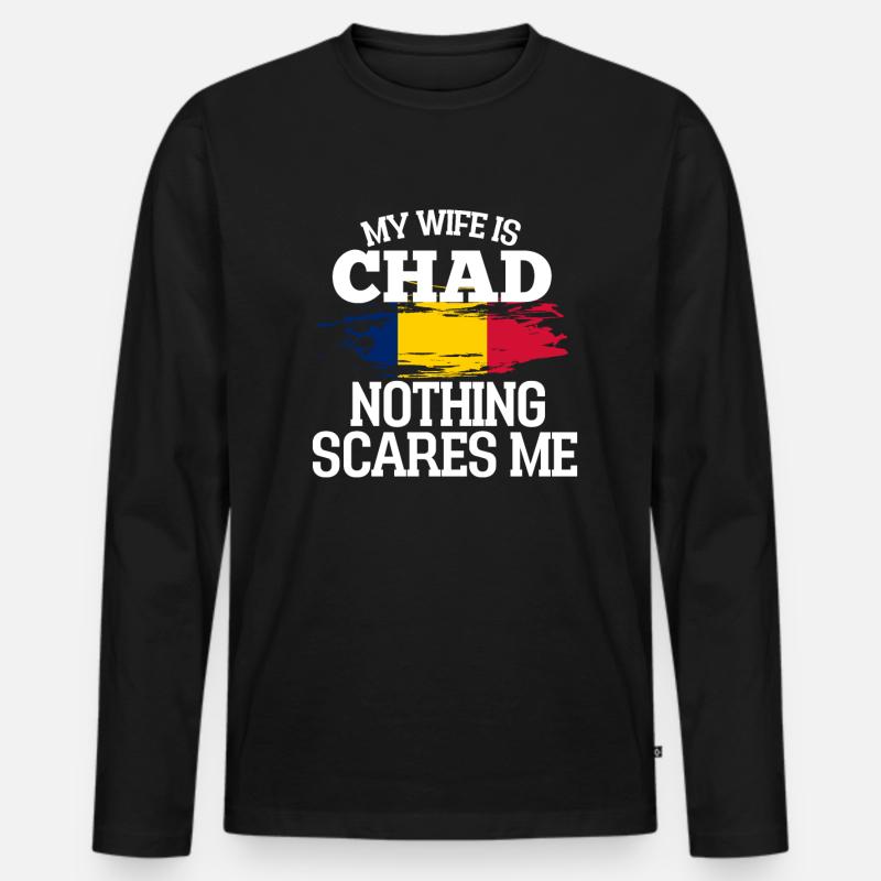 Chad Ehefrau - Männer Premium Bio Langarmshirt - Schwarz