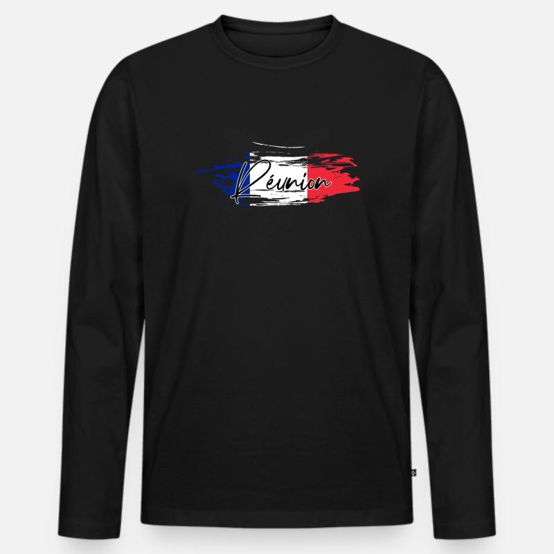 Reunion - Männer Premium Bio Langarmshirt - Schwarz