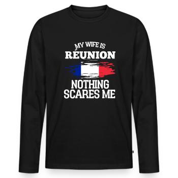 Reunion - Men's Premium Organic Long Sleeve Shirt - black - Front - Nico (187cm)