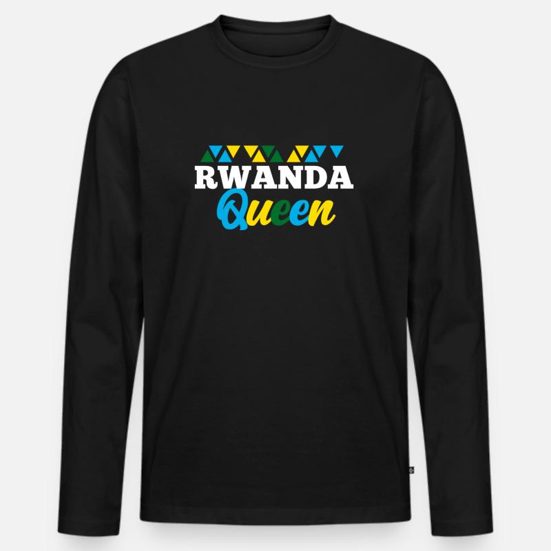 Rwanda - Männer Premium Bio Langarmshirt - Schwarz