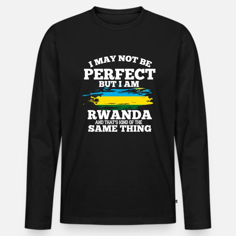 Rwanda - Männer Premium Bio Langarmshirt - Schwarz