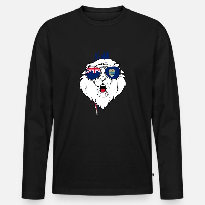 Saint Helena - Männer Premium Bio Langarmshirt - Schwarz
