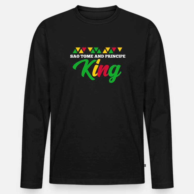 Sao Tome - Männer Premium Bio Langarmshirt - Schwarz