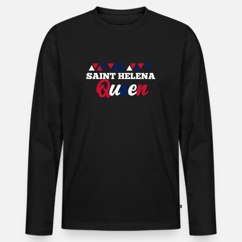 Saint Helena - Männer Premium Bio Langarmshirt - Schwarz