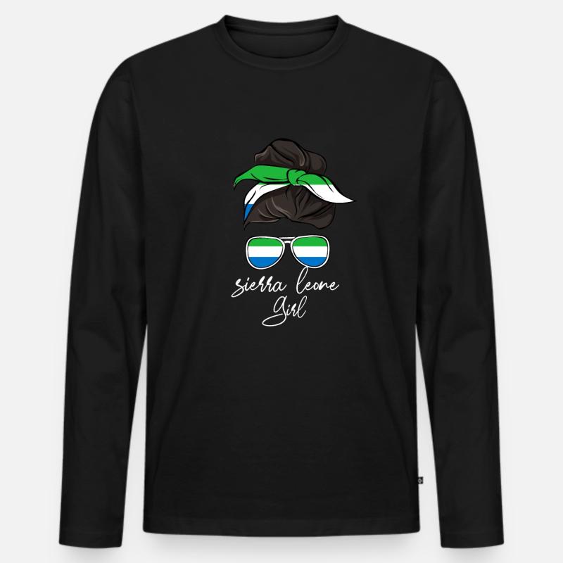 Sierra Leone - Männer Premium Bio Langarmshirt - Schwarz