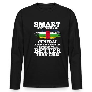 République centrafricaine - T-shirt manches longues Premium bio Homme - noir - Devant - Nico (187cm)