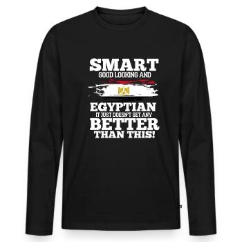 Egypt - Men's Premium Organic Long Sleeve Shirt - black - Front - Nico (187cm)