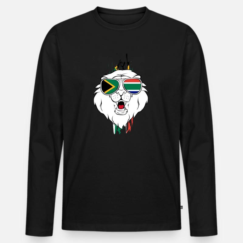 Südafrika - Männer Premium Bio Langarmshirt - Schwarz