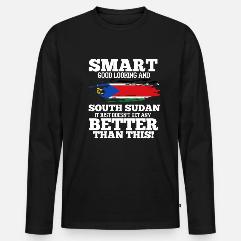Südsudan - Männer Premium Bio Langarmshirt - Schwarz