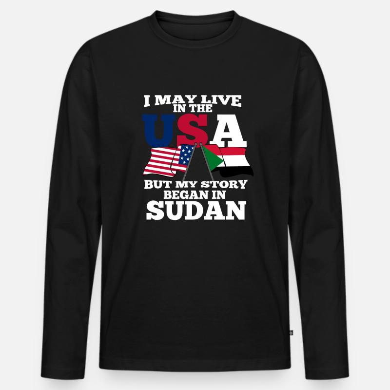 Sudan - Männer Premium Bio Langarmshirt - Schwarz
