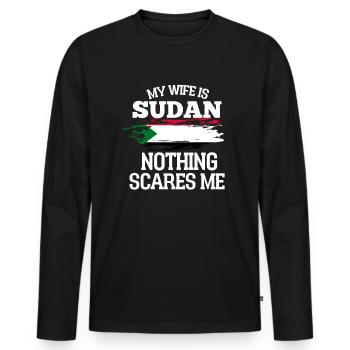 Sudan - Men's Premium Organic Long Sleeve Shirt - black - Front - Nico (187cm)