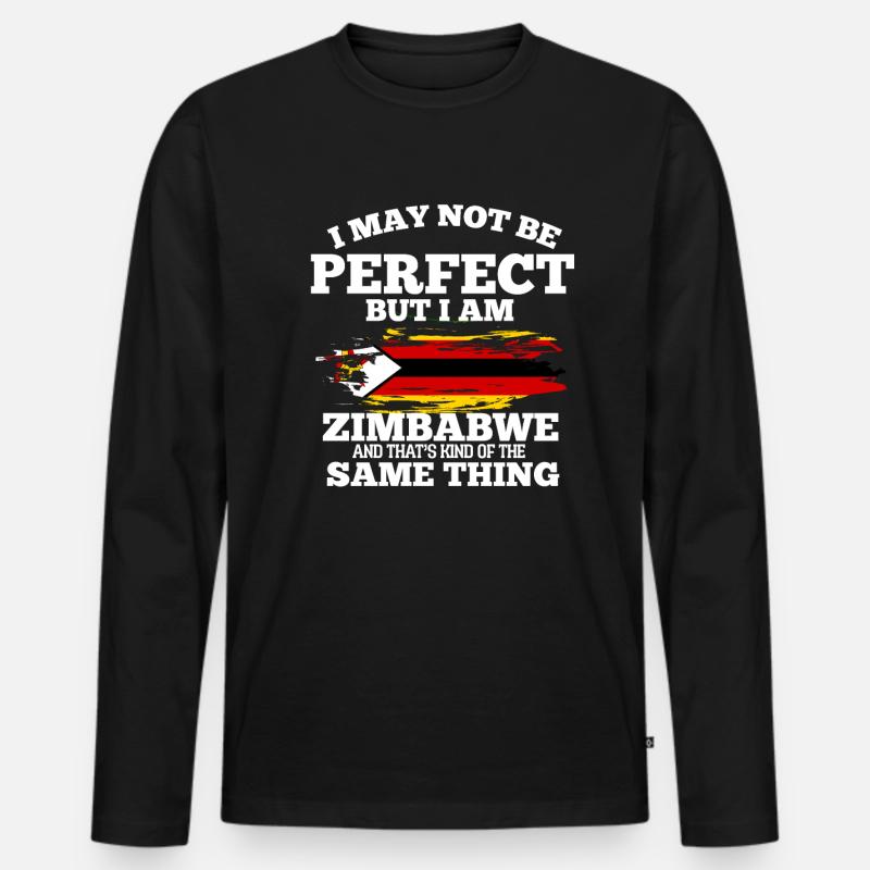 Simbabwe - Männer Premium Bio Langarmshirt - Schwarz