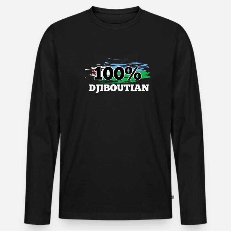 Dschibuti - Männer Premium Bio Langarmshirt - Schwarz