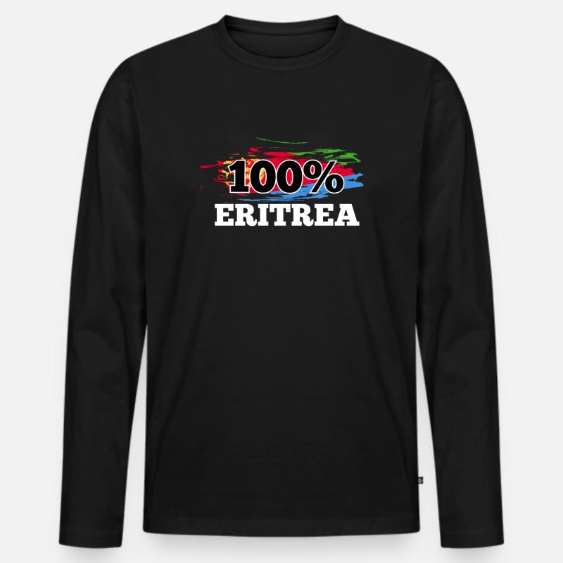 Eritrea - Männer Premium Bio Langarmshirt - Schwarz