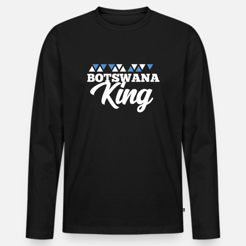 Botswana - Männer Premium Bio Langarmshirt - Schwarz