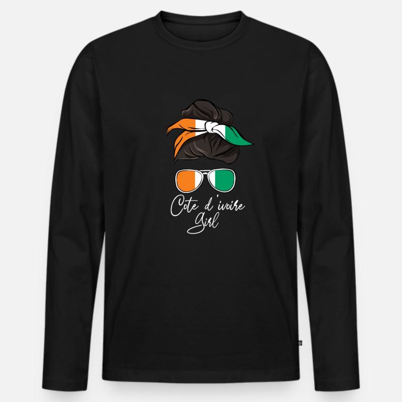 Elfenbeinküste - Männer Premium Bio Langarmshirt - Schwarz