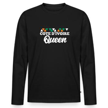 Côte d’Ivoire - T-shirt manches longues Premium bio Homme - noir - Devant - Nico (187cm)