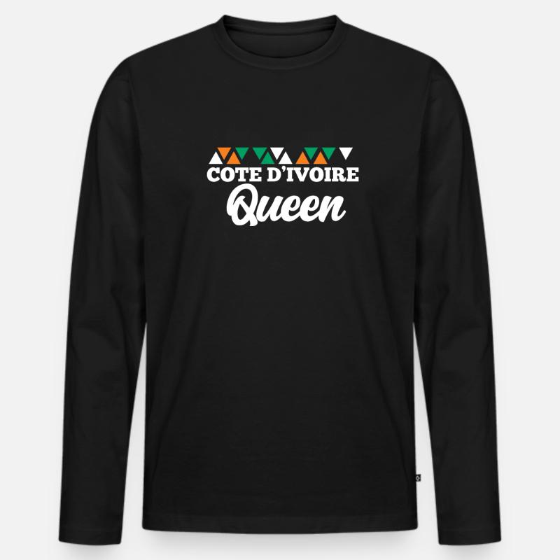 Elfenbeinküste - Männer Premium Bio Langarmshirt - Schwarz