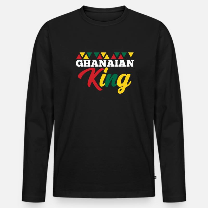 Ghana - Männer Premium Bio Langarmshirt - Schwarz