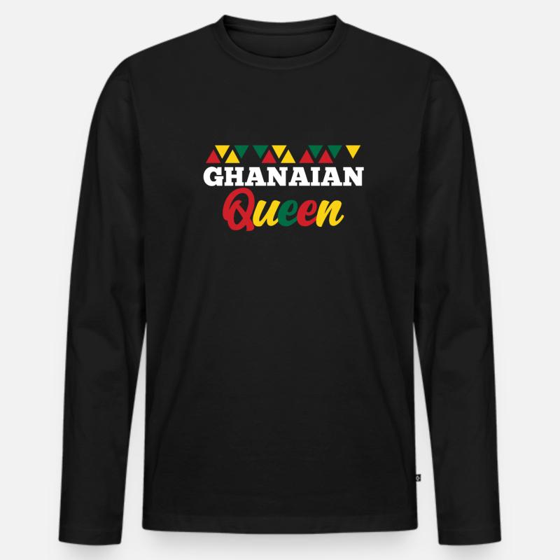 Ghana - Männer Premium Bio Langarmshirt - Schwarz